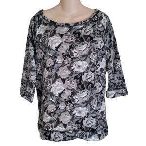 Dream Out Loud Floral Scoop Neck Sweatshirt Top with Gems Size Junior XL NEW